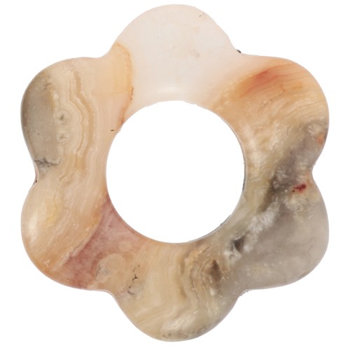 Pendentif fleur 20 mm en pierre gemme - Agate crazy x1