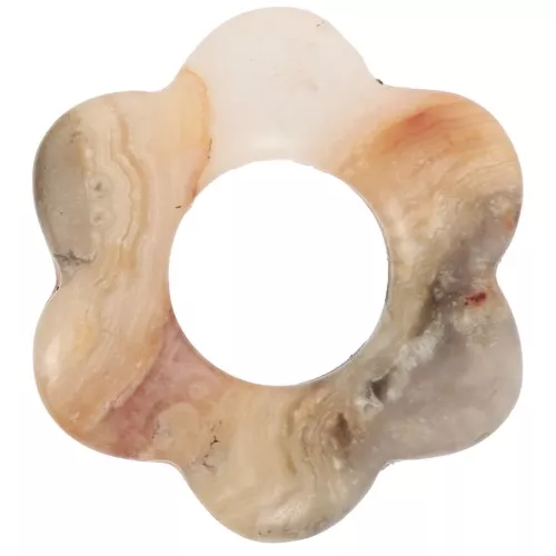 Pendentif fleur 20 mm en pierre gemme - Agate crazy x1