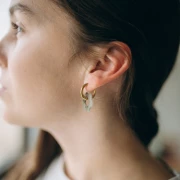 Pendentif fleur 20 mm en pierre gemme - Labradorite x1