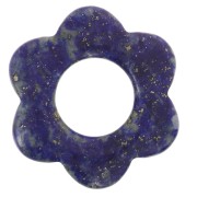 Pendentif fleur 20 mm en pierre gemme - Lapis Lazuli x1|raw }}