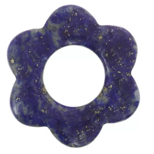 Pendentif fleur 20 mm en pierre gemme - Lapis Lazuli x1