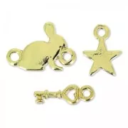 Assortiment de 3 breloques et intercalaires Made by Me Lapin doré