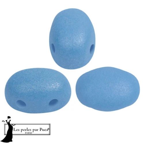 Perles en verre Samos® par Puca® 5x7 mm - Vogue Celestial Blue Mat x10g