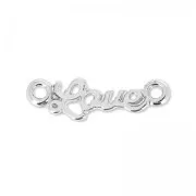 Intercalaire 2 anneaux Made by Me Love 19 x 5.5 mm argenté