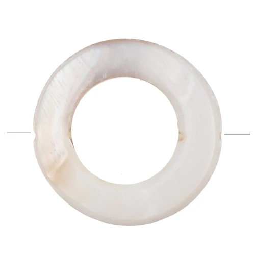 Perle cercle évidée 20 mm en nacre - Naturel x1