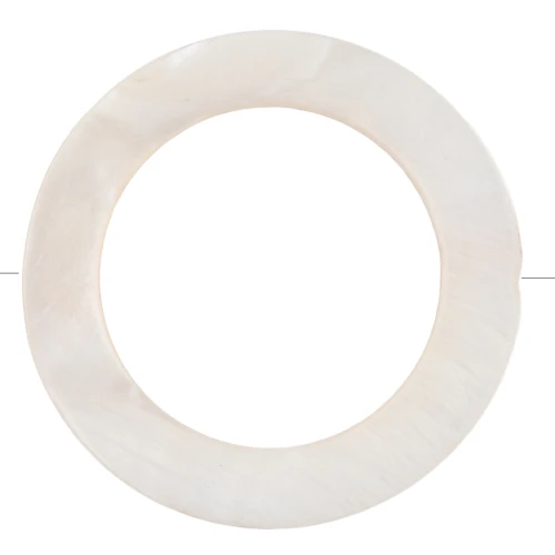 Perle cercle évidée 30 mm en nacre - Naturel x1
