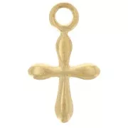 Breloque croix 11x6.5 mm pour la création de bijoux fantaisie - Doré x6