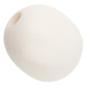Perles tubes ovales 12x10 mm - Blanc cassé x5