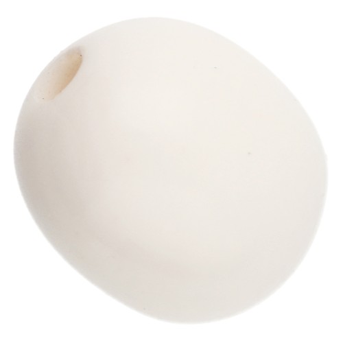 Perles tubes ovales 12x10 mm - Blanc cassé x5