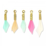 Assortiment de 5 breloques plumes Made by Me 17 mm Sorbet|raw }}