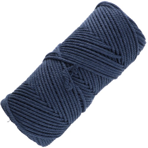 Bobine de cordon en coton pour macramé 2 mm - Indigo x100m