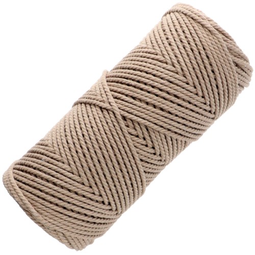 Bobine de cordon en coton pour macramé 2 mm - Sable x100m