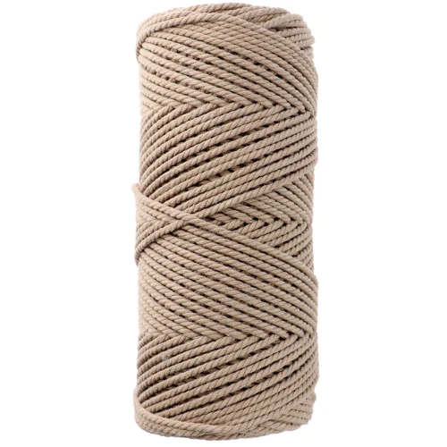 Bobine de cordon en coton pour macramé 2 mm - Sable x100m