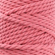 Bobine de cordon en coton pour macramé 5 mm - Vieux Rose x50m