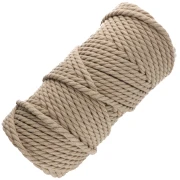 Bobine de cordon en coton pour macramé 5 mm - Sable x50m