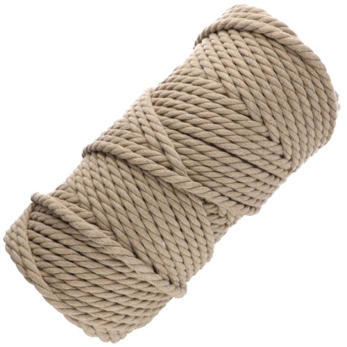 Bobine de cordon en coton pour macramé 5 mm - Sable x50m