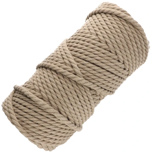 Bobine de cordon en coton pour macramé 5 mm - Sable x50m