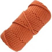Bobine de cordon en coton pour macramé 5 mm - Terracotta x50m