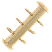 Fermoir 3 rangs coulissant avec anneaux perpendiculaires 21mm - Doré x1|raw }}