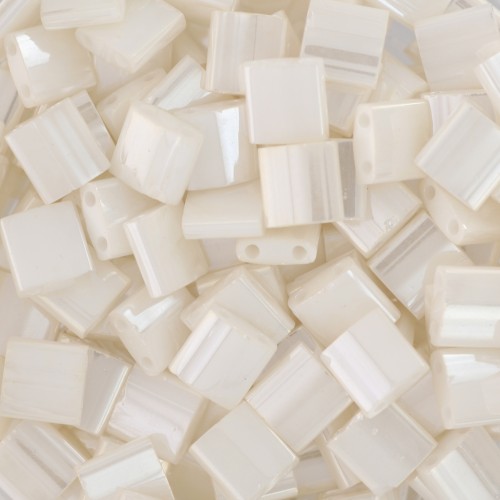 Miyuki Tila Beads 5x5x1.9 mm TL-592 Antique Ivory Pearl Ceylon x100g