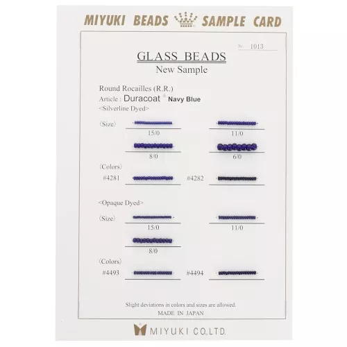 Nuancier Miyuki Rocaille Sample Card (n°1013) Duracoat Navy Blue