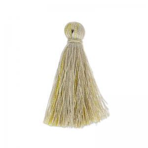 Pompon imitation soie 40 mm Doré/Sand x1