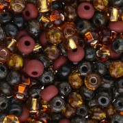 Perles rocailles Preciosa 6/0 4 mm - Mix Marron Picasso x20g