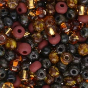 Perles rocailles Preciosa 6/0 4 mm - Mix Marron Picasso x20g