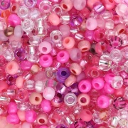 Perles rocailles Preciosa 8/0 3 mm - Mix Multi Rose x20g