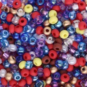 Perles rocailles Preciosa  8/0 3 mm - Mix Bleu - Rouge - Violet x20g