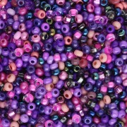 Perles rocailles Preciosa 11/0 2 mm - Mix Violet - Saumon x20g