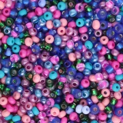 Perles rocailles Preciosa 11/0 2 mm - Mix Violet - Rose - Bleu x20g