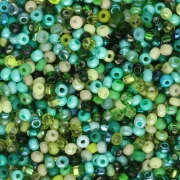 Perles rocailles Preciosa 11/0 2 mm - Mix Green x20g