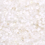 Perles rocailles Preciosa 11/0 2 mm - Mix Blanc - Transparent x20g