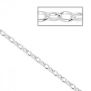 Chaîne maille jaseron ovale 2.7 mm argenté x 1m