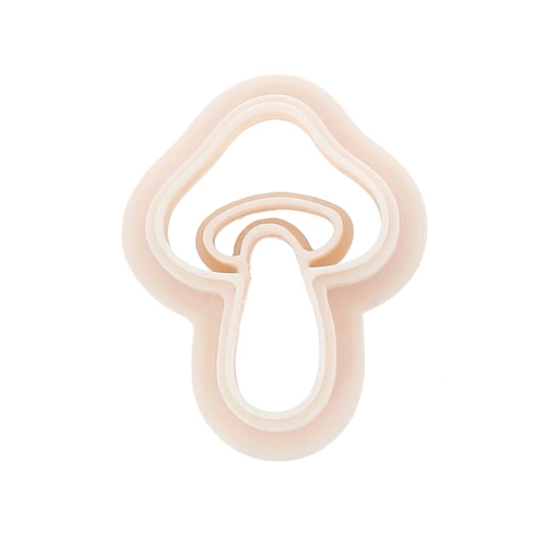 Mini emporte-pièce champignon 19x14 mm en polymère biodégradable - Beige x1