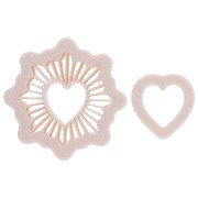 Set d'emportes-pièce coeur scintillant 30 mm en polymère biodégradable - Beige