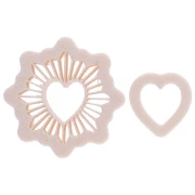 Set d'emportes-pièce coeur scintillant 30 mm en polymère biodégradable - Beige