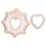 Set d'emportes-pièce coeur scintillant 30 mm en polymère biodégradable - Beige