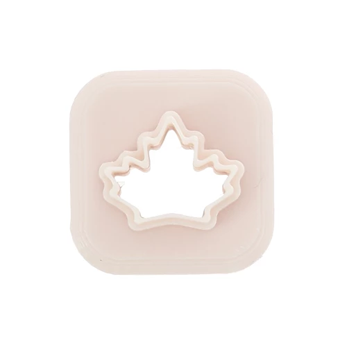 Mini emporte-pièce feuille d'Erable 10x13 mm en polymère biodégradable - Beige x1