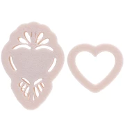 Set d'emportes-pièce coeur Ex-voto 31x20.5 mm en polymère biodégradable - Beige