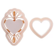 Set d'emportes-pièce coeur Ex-voto 31x20.5 mm en polymère biodégradable - Beige