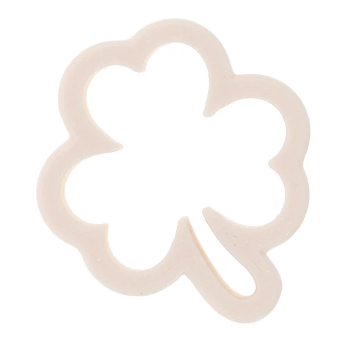 Emporte-pièce trèfle 36x31 mm en polymère biodégradable - Beige x1