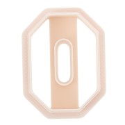 Emporte-pièce octogone ajouré 31x22 mm en polymère biodégradable - Beige x1