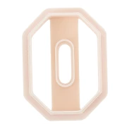 Emporte-pièce octogone ajouré 31x22 mm en polymère biodégradable - Beige x1