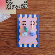 Cartes à bijoux 9x6 cm - Motif vache - Sépia - Marron - Crème x20