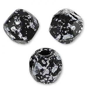 Facettes 3 mm Jet Tweedy Silver x50