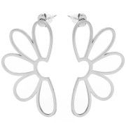 Clous d'oreilles fleur évidés 41x24 mm - Acier inoxydable 304 x2|raw }}