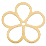 Pendentifs fleur évidé 16 mm - Acier inoxydable 316L Doré x2