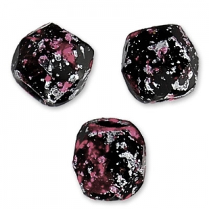 Facettes 3 mm Jet Tweedy Pink x50